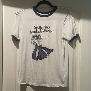 Wrangler women’s White Tee with Navy Trim